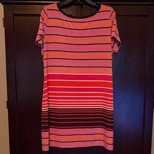MICHAEL Michael Kors Red and Pink Striped Dress